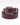 Purple Heritage Buckstitch Belt coiled, brown leather with purple buckstitching and engraved silver western buckle