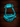 2 inch distressed turquoise rosewood western stirrup, angled front view showing leather-wrapped roller and laced tread